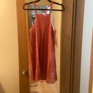 Brunt orange mini dress